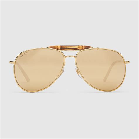 price for gucci limited edition gold-plated aviator sunglasses|Gucci aviator prescription sunglasses.